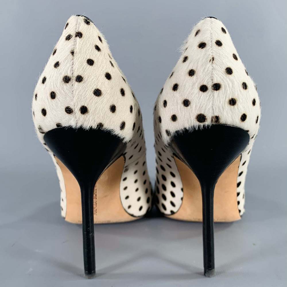 MANOLO BLAHNIK White Black Dots Pony Hair Stiletto Pumps - Picture 3 of 7